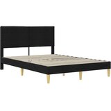  Krevetna konstrukcija s uzglavljem Crna 140 x 200 cm Tkanina | shoptok.hr
