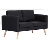 vidaXL Kavč dvosed iz blaga črn | Shoptok.si