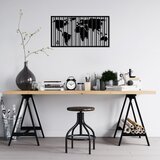 Wallity Zidna dekoracija Mapa svijeta - 283 M, 47 x 90 cm, Crna | Eponuda.ba