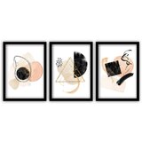 Vavien Artwork set od 3 slike u crnim okvirim Geometry, 35 x 45 cm Cijene
