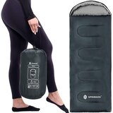 springos Spalna vreča s kapuco 210x73 cm, mumija, lahka, spalna vreča za kampiranje, siva., (21630149) | Shoptok.si