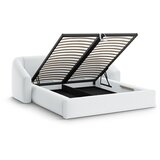 Cosmopolitan Design Svetlo siva oblazinjena zakonska postelja s prostorom za shranjevanje z letvenim dnom 200x200 cm Campi – | Shoptok.si