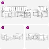  Set vanjskih sofa 7 kom. Prirodna i crna | shoptok.hr
