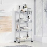 vidaXL Voziček za shranjevanje 4-nadstropna prozoren 37x28x68 cm akril | Shoptok.si