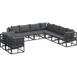  Sjedeća garnitura za vrt 9 kom. Crna Aluminij 283 x 283 x 71 cm | shoptok.hr