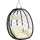  Viseća jaja stolica Krem bijelo 91,5 x 54,5 x 107 cm poliratan | shoptok.hr