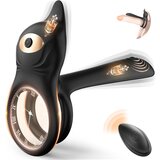 Paloqueth Dual Motor 3in1 Penis Enhancer & Vibrating Ring with Remote Control Black Cene
