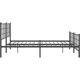 Metalni okvir kreveta uzglavlje i podnožje crni 200x200 cm | shoptok.hr