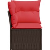  Vrtna sofa kutna s jastucima smeđa poli ratan | Eponuda.com