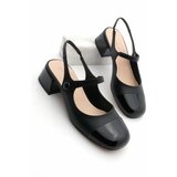 Marjin Women's Open Back Strap Classic Heel Shoes Hiles Black cene