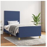  okvir za krevet s uzglavljem plavi 100x200 cm od tkanine | shoptok.hr