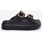 Boto Women's Platform Slippers With Golden Buckles Black Zorila | ePonuda.com