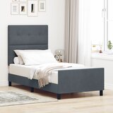 vidaXL Postelja v temno sivi barvi, 100x200 cm, izdelana iz žameta | Shoptok.si