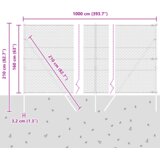 vidaXL heksagonalna ograja zelena 1.6x100 m jeklo, stebri za ograjo 13 kosov zelena Ø32 mm 210 cm pocinkano jeklo | Shoptok.si