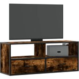 vidaXL TV omarica dimljen hrast 100x31x39,5 cm inž. les in kovina Cene