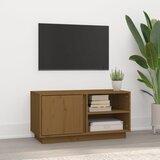 TV ormarić smeđa boja meda 80x34x40,5 cm od masivne borovine | shoptok.hr