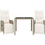  3-dijelni vrtni bistro set od poliratana s jastucima smeđi | shoptok.hr