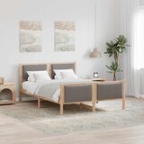 vidaXL Konstrukcija postelje z vzglavjem Taupe 135 x 190 cm blago | Shoptok.si