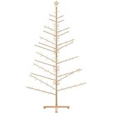 vidaXL Leseno božično drevo z stojalom Naravna 210 cm Trdna borovina | Shoptok.si