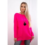 Kesi Włoski Włoski Sweater with necklace pink neon Cijene