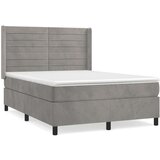  Box spring postelja z vzmetnico svetlo siva 140x200 cm žamet, (20789855) | Shoptok.si
