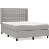  Krevet s oprugama i madracem svjetlosivi 140x190 cm od tkanine | shoptok.hr