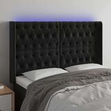  Uzglavlje crno 147x16x118/128 cm baršunasto Cijene