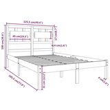  Okvir za krevet masivno drvo bijeli 120x190 cm 4FT mali bračni | shoptok.hr