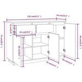  Komoda bela 110x34x75 cm trdna borovina, (20654381) | Shoptok.si