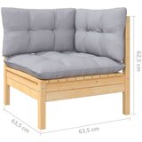  Vrtna sedežna garnitura 9-delna s sivimi blazinami borovina, (20999002) | Shoptok.si
