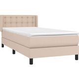  Krevet s oprugama i madrac cappuccino 90x200 cm od umjetne kože | shoptok.hr