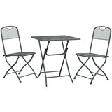  Vrtna garnitura - 3-dijelni vrtni blagovaonski set ekspandirani metal antracit - Dužina stola 60 cm 2 | shoptok.hr