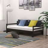  Izvlečna dnevna postelja črna trdna borovina 2x(90x200) cm, (20606174) | Shoptok.si
