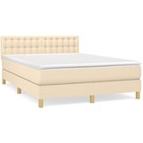  Box spring postelja z vzmetnico krem 140x200 cm blago, (20895911) | Shoptok.si