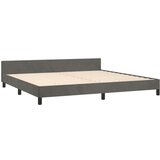 Posteljni okvir z vzglavjem temno siv 200x200 cm žamet, (20735386) | Shoptok.si