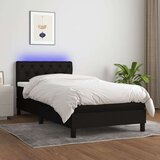  Krevet box spring s madracem LED crni 80 x 200 cm od tkanine Cijene