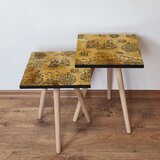 Hanah home 2Shp433 - Mustard MustardBlack Nesting Table (2 Pieces) | ePonuda.com