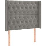  Vzglavje z ušesi svetlo sivo 103x16x118/128 cm žamet, (20792564) | Shoptok.si
