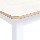  Blagovaonski stol bijeo-smeđi 114x71x75 cm od drva kaučukovca | shoptok.hr