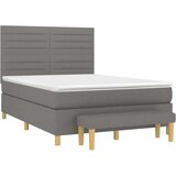  Box spring postelja z vzmetnico temno siva 140x200 cm blago, (20846855) | Shoptok.si