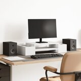  Stalak za monitor s pohranom bijeli 70 x 27 x 15 cm drveni | shoptok.hr