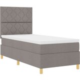 Box LED Box Spring Postelja z vzmetnico Taupe 100 x 200 cm blago, (5000127980) | Shoptok.si