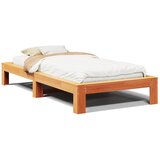 Maison Chic Posteljni okvir - Enojna postelja - Postelja za odrasle brez vzmetnice voščeno rjav 75x190 cm borovina-J13502, (21775076) | Shoptok.si