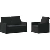  Set sofe 2 pcs Crna Baršun - Crna 1-Sjedalo + 2-Sjedalo (120 cm) | shoptok.hr