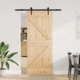 vidaXL Klizna vrata s priborom za montažu 85 x 210 cm masivna borovina | shoptok.hr
