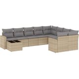 vidaXL 10-dijelni set vrtnih sofa s jastucima bež od poliratana | shoptok.hr