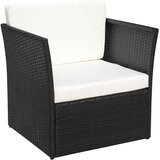  Vrtna Stolica s Tabureom Poli Ratan Crna | shoptok.hr