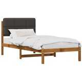  Krevetni okvir s tapiciranim uzglavljem Prirodna i tamnosiva - Prirodna i tamnosiva 90 x 190 cm | shoptok.hr