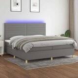  box spring s madracem LED tamnosivi 200x200 cm tkanina | shoptok.hr