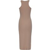 Pieces Obleka 'RUKA' temno bež | Shoptok.si